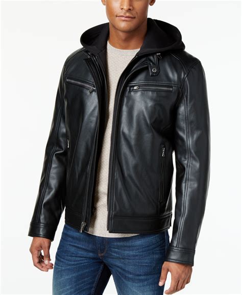 michael kors leather bomber jacket mens|michael kors jackets black.